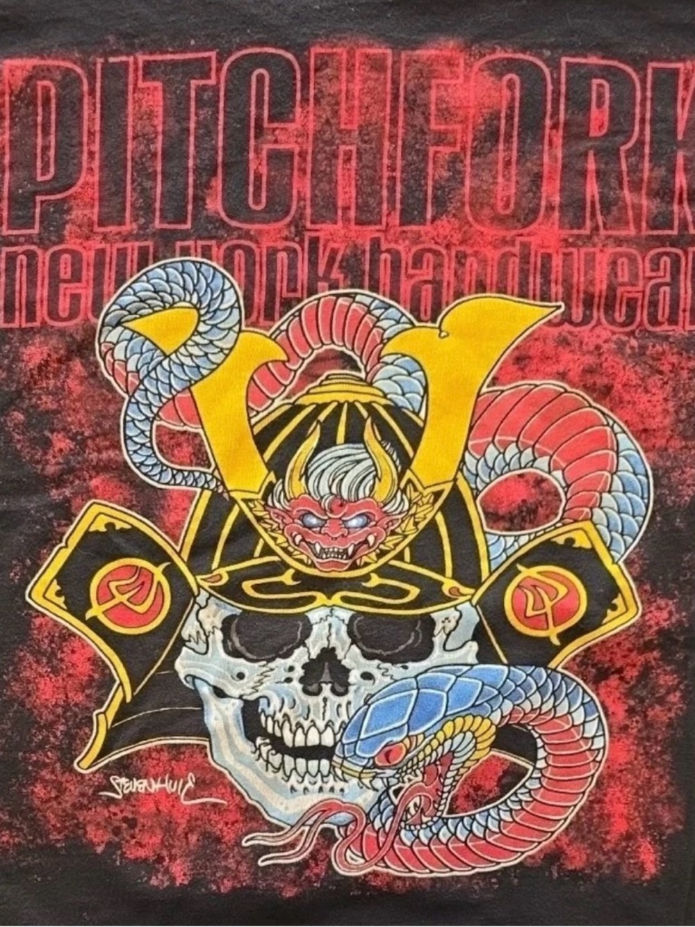 PITCHFORK NY HARDWEAR Black Graphic Skull & Helmet Tee 
STEVEN HUIE DESIGN